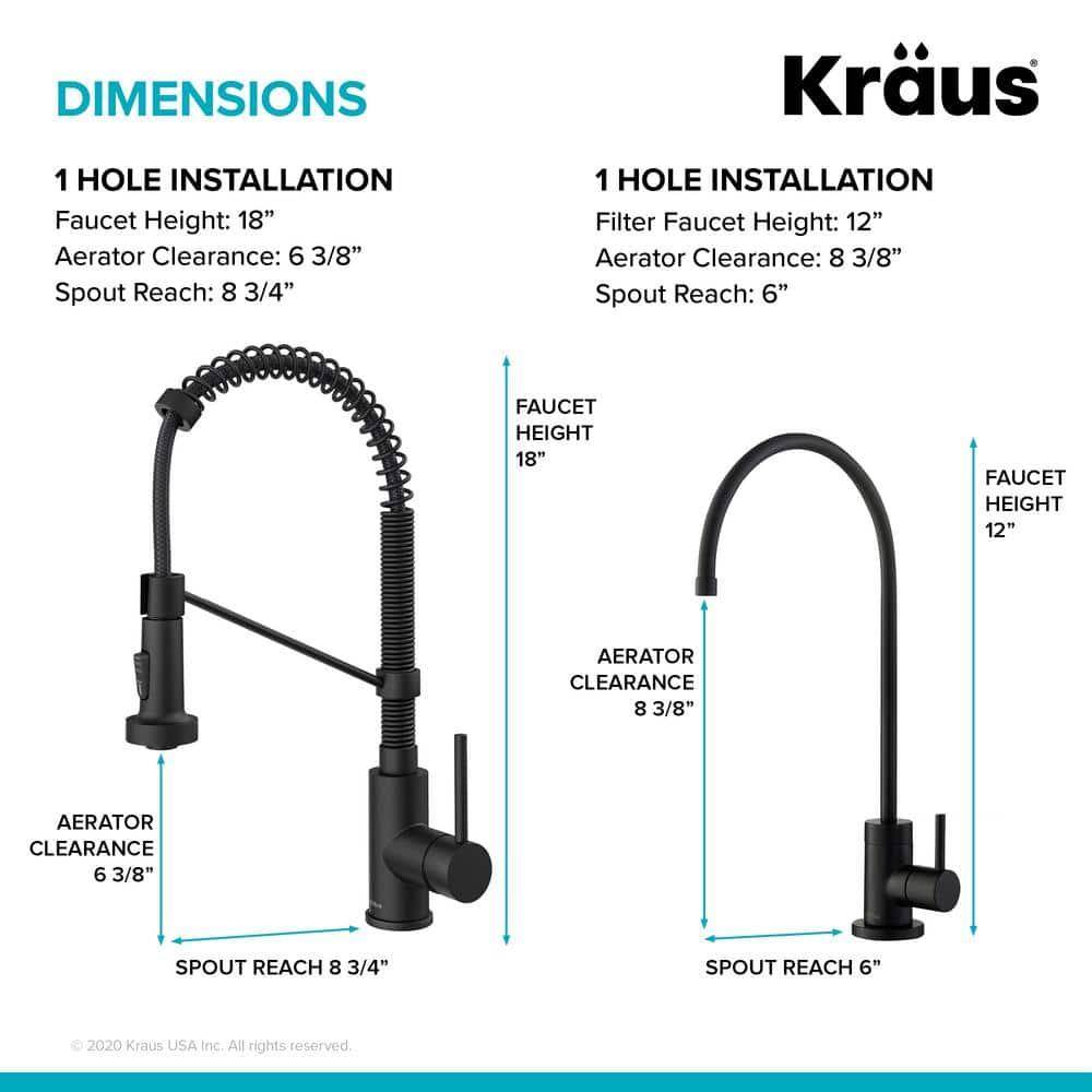 KRAUS Bolden Commercial Style 2-Function Single Handle Pull Down Kitchen Faucet
