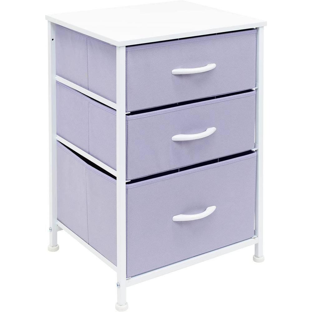 Sorbus Sorbus 3 Drawers Nightstand with Steel Frame, Wood Top & Fabric Bins