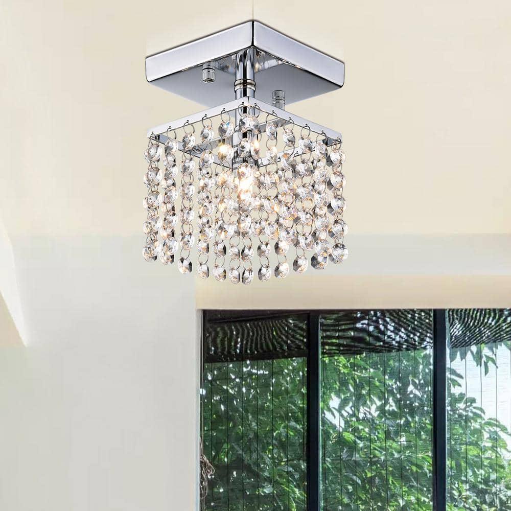Jhea 1-light Crystal 5-inch Chrome Chandelier