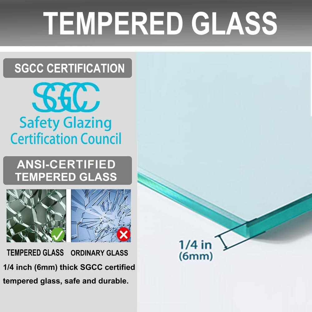 44-48 in.W x 72 in.H Semi-Frameless Sliding Shower Door Clear SGCC Tempered Glass.