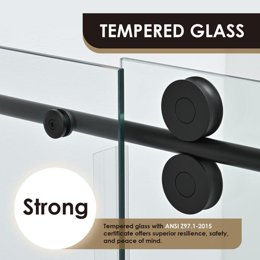 56" - 60" W x 78" H Single Sliding Frameless Shower Door