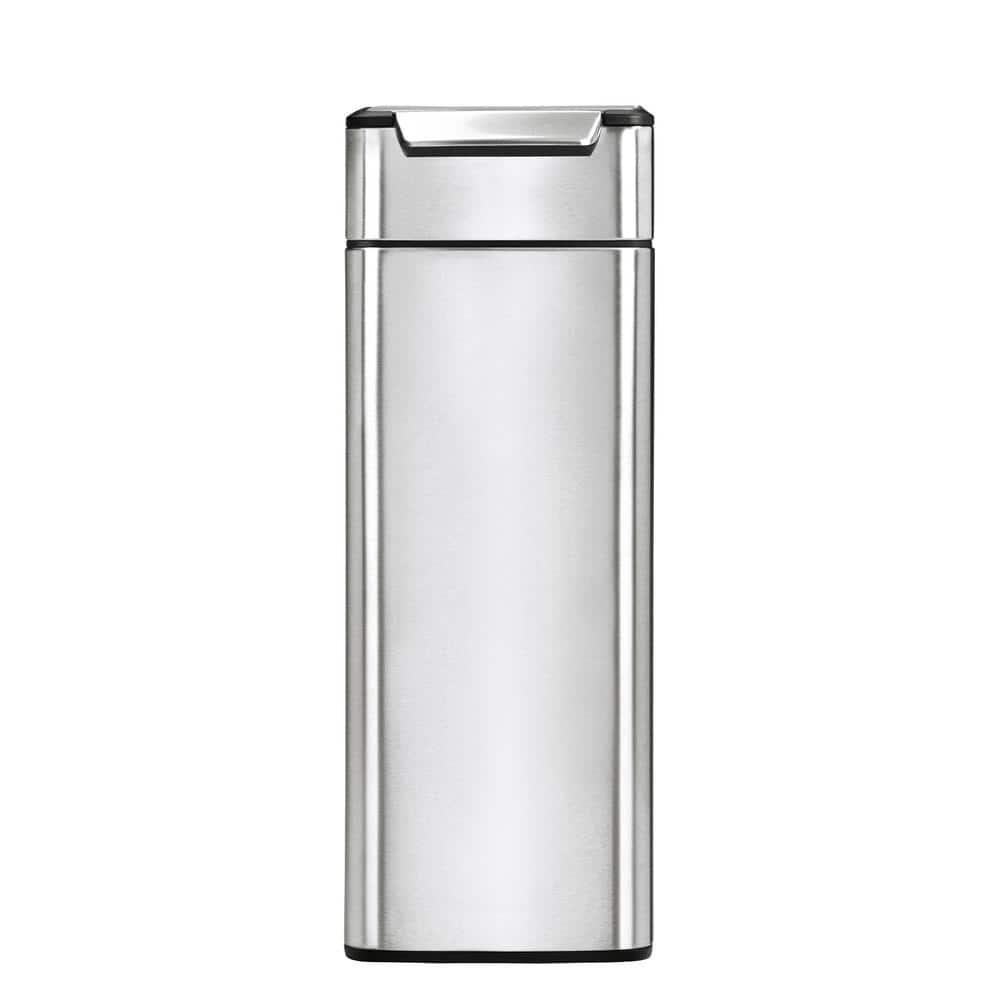 simplehuman 40 Liter / 10.6 Gallon Slim Touch-Bar Kitchen Trash Can, Brushed Stainless Steel