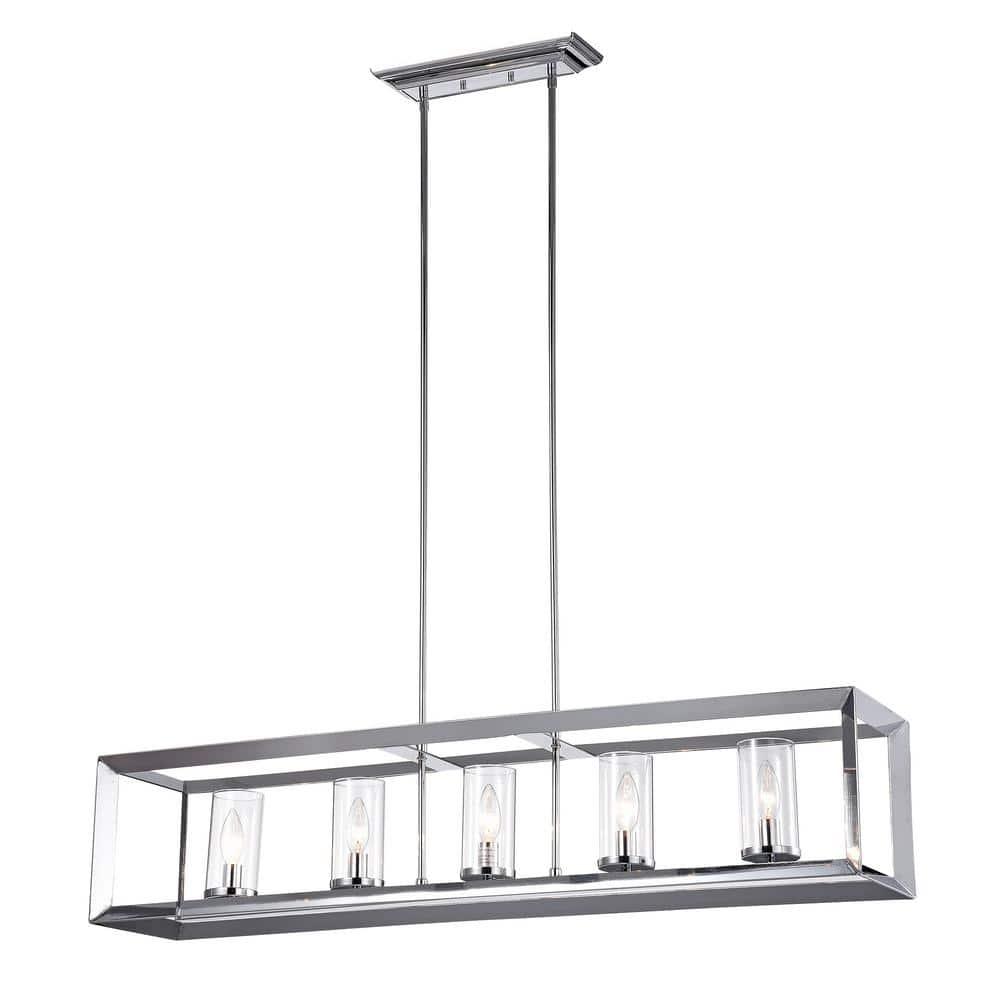 Warehouse of Tiffany Ciel 41-inch Chrome Finish 5-Light Chandelier