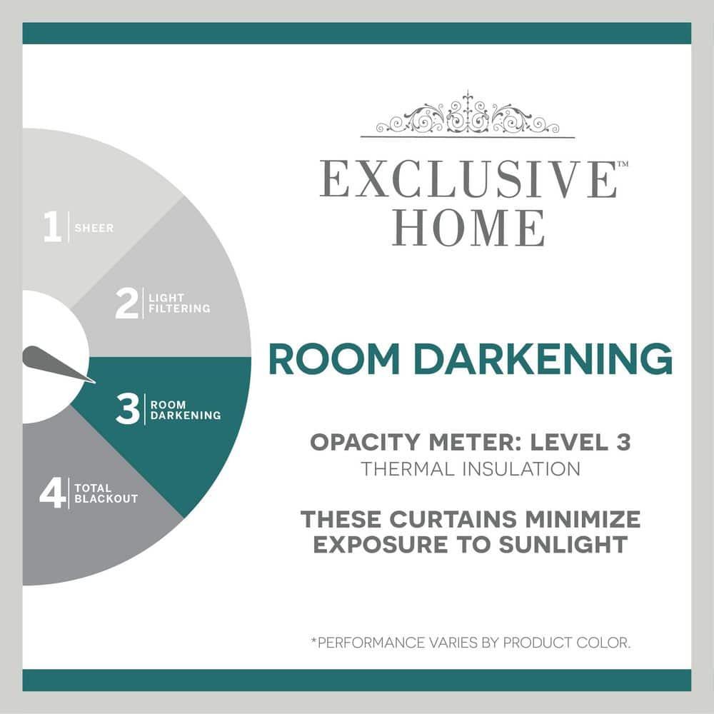 EXCLUSIVE HOME Forest Hill Woven Room Darkening Blackout Grommet Top Curtain Panel Pair, 52"x84", Natural