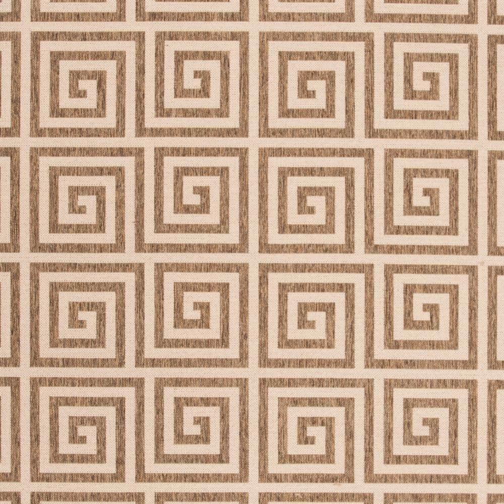 Mazie Geometric Beige 9' x 12' Easy-Care Outdoor Area Rug