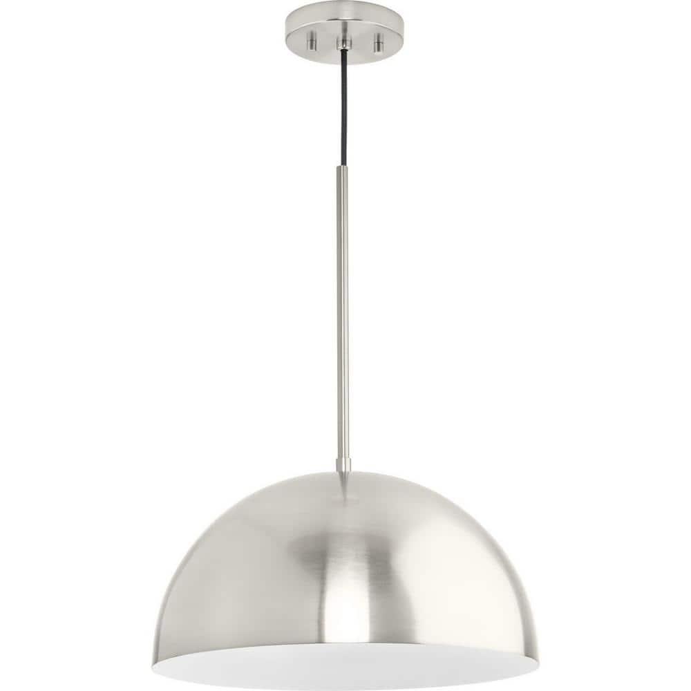Progress Lighting, Perimeter, 1-Light Pendant, Brushed Nickel, Open Shade