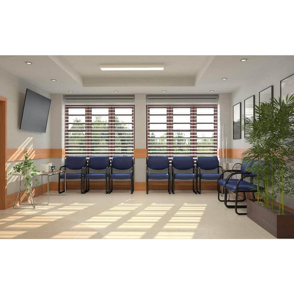 Sled Base Guest Chair Blue - Boss: Sturdy Metal Frame, Padded Back & Seat, Fixed Height