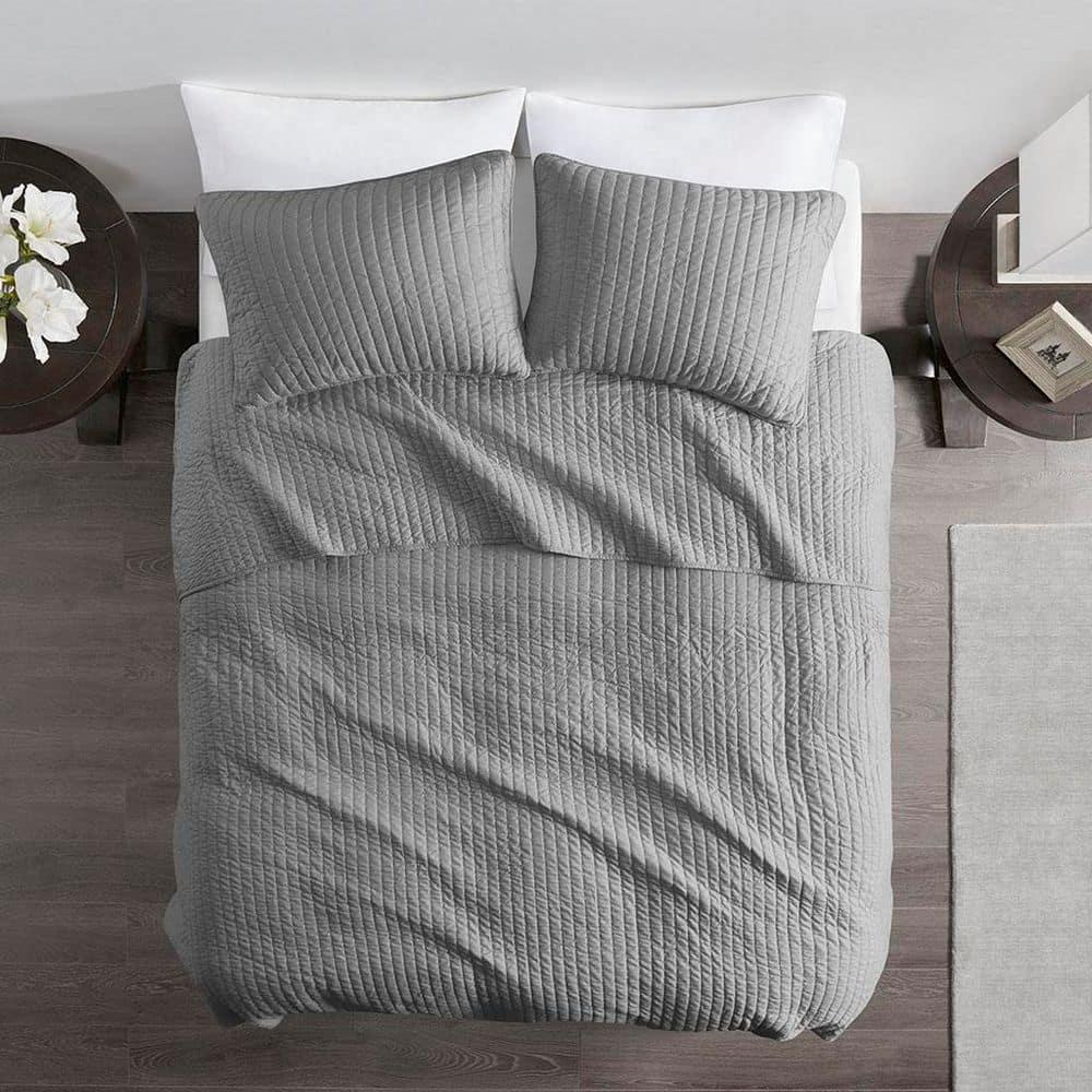 Madison Park Barwick Reversible Solid 3 Piece Quilt Set
