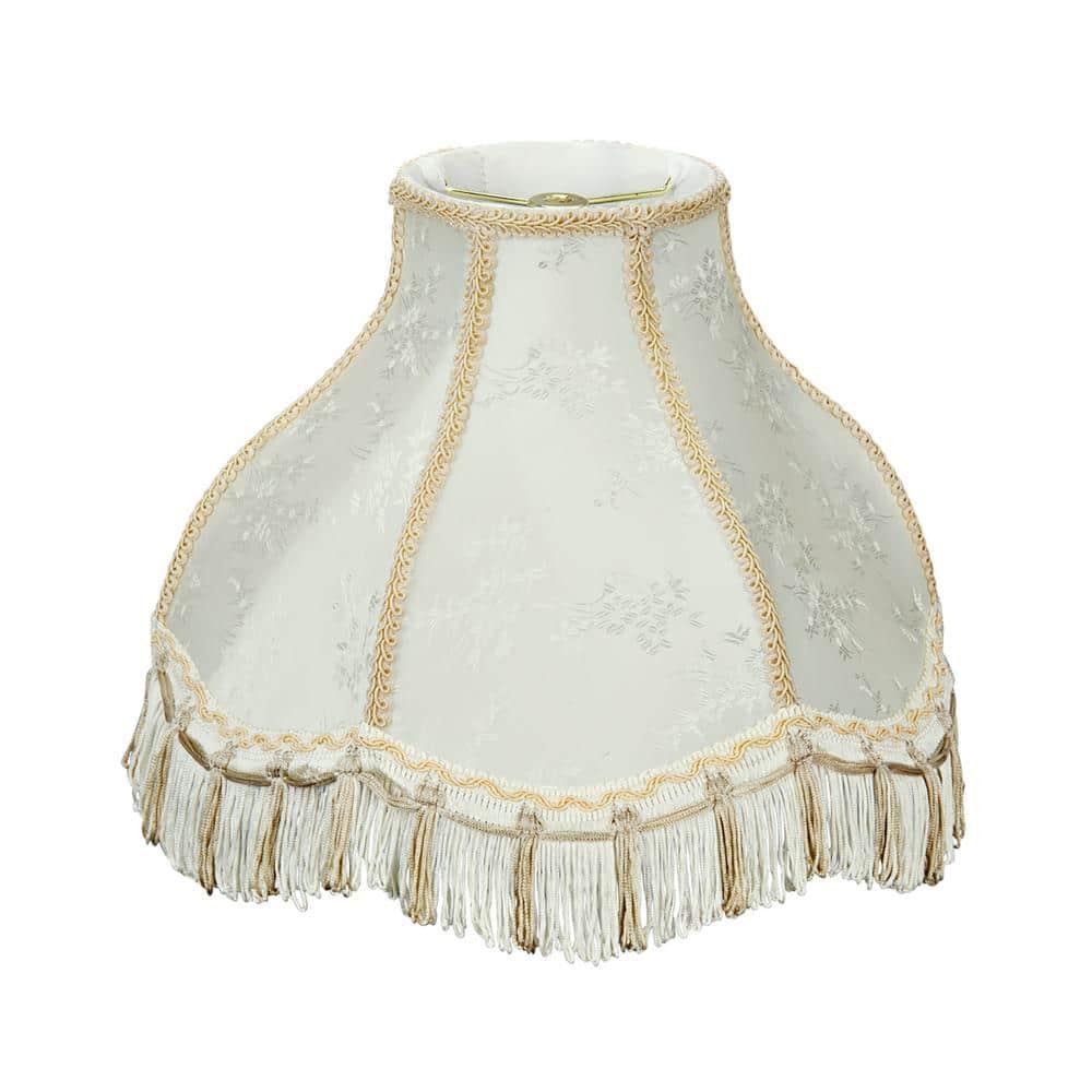 Aspen Creative 30331 Transitional Scallop Bell Shape Spider Construction Lamp Shade in Ivory, 13" wide (5" x 13" x 9 1/2")