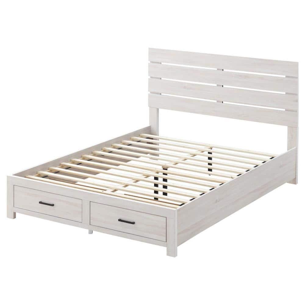 Coaster Brantford Farmhouse Wood Eastern King Storage Bed Coastal White