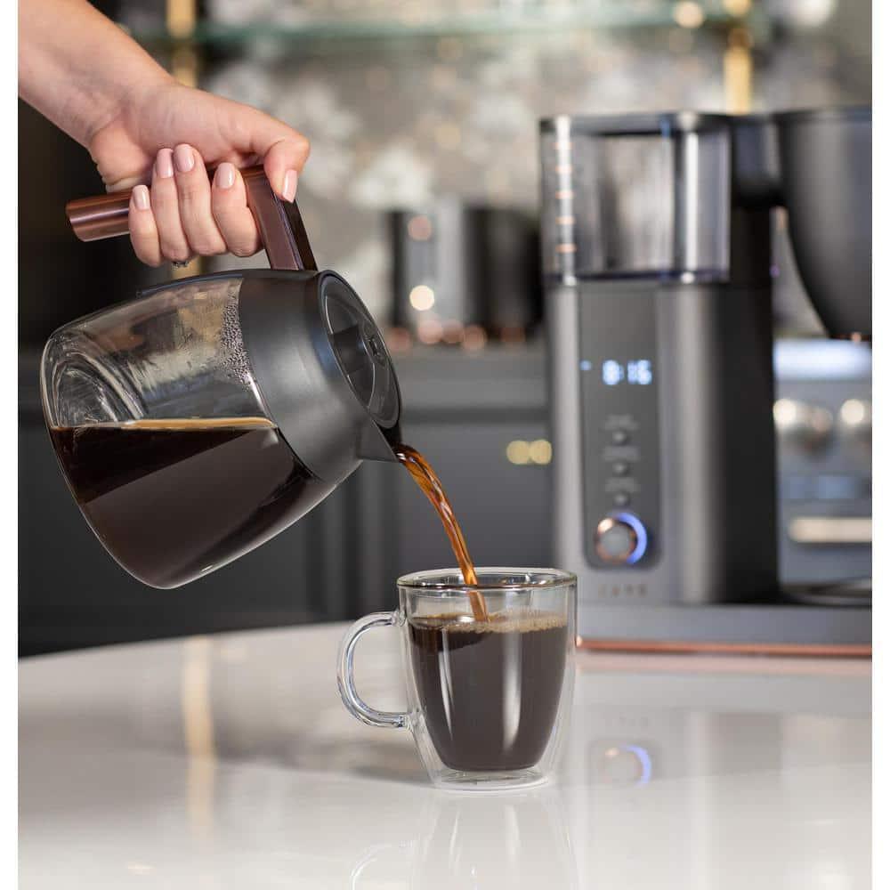 Café ™ Matte Black 10-Cup Drip Coffee Maker with Glass Carafe
