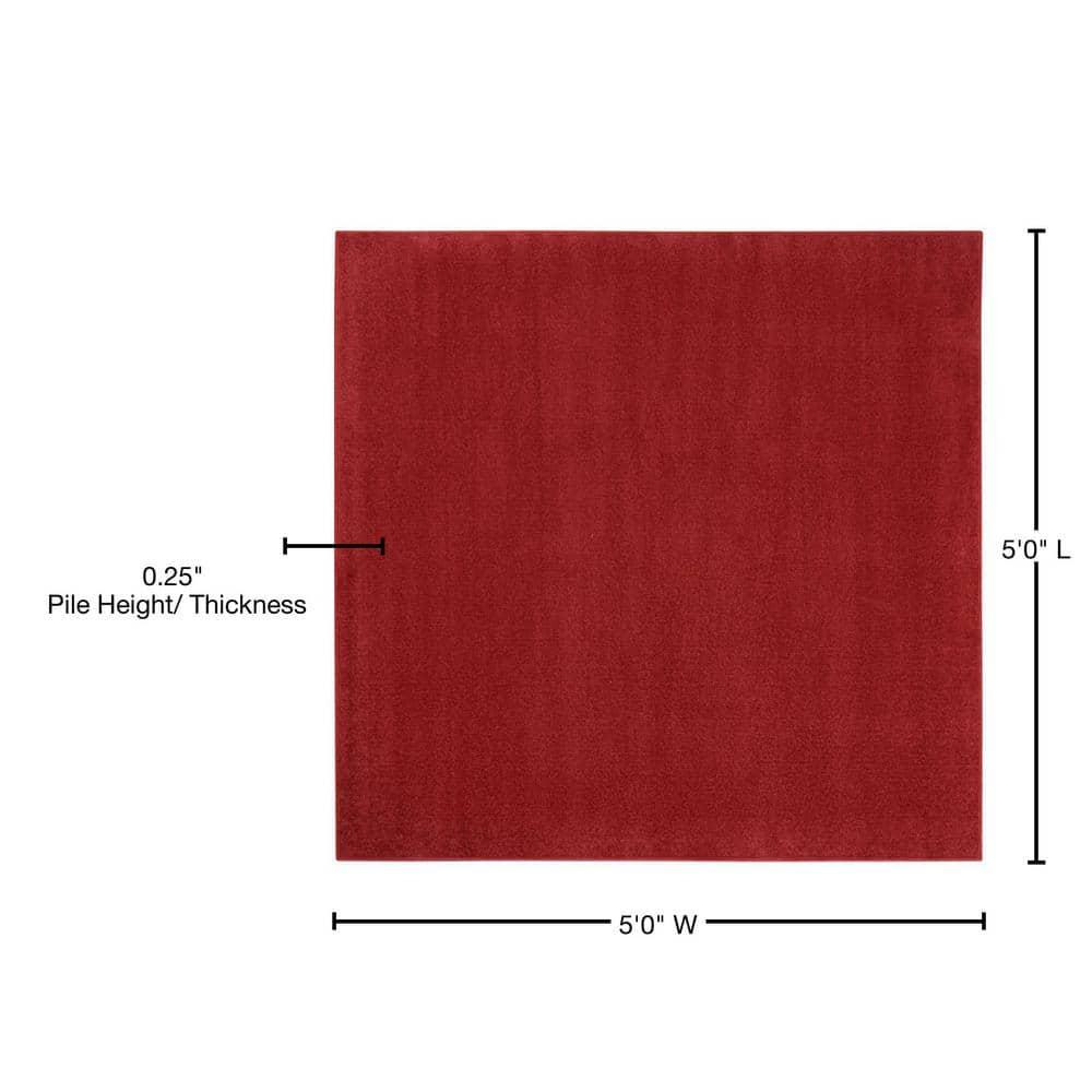 Nourison Essentials Easy Care Indoor Outdoor Area Rug - Brick Red 5' x Square