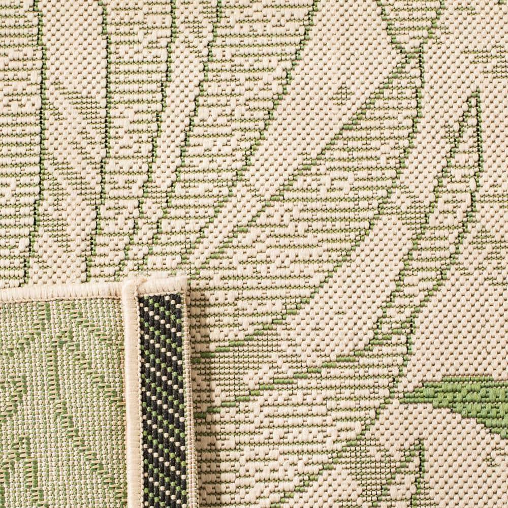 Courtyard CY7836 Power Loomed Indoor/Outdoor Area Rug - Cream/Green - 5'3"x7'7" - Safavieh.