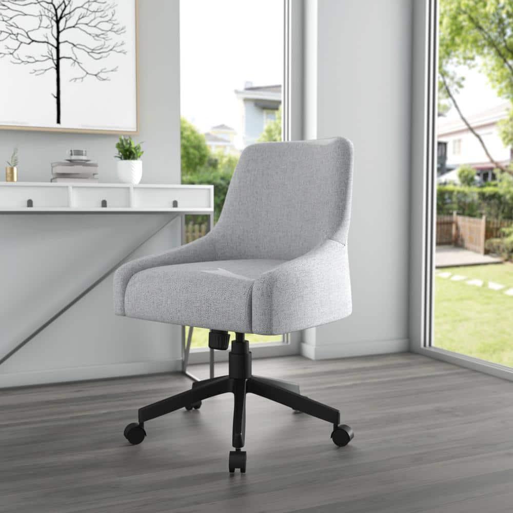 Boyle Desk Chair Gray: Boss Office Products, Molded Back, Pneumatic Lift, Nylon Base