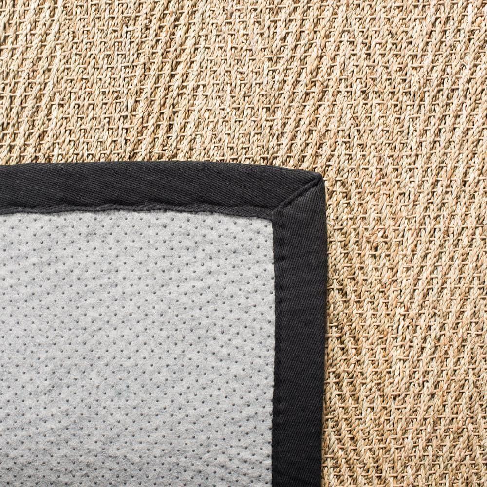 SAFAVIEH Natural Fiber Maisy Border Seagrass Runner Rug, Natural/Black, 2'6" x 10'