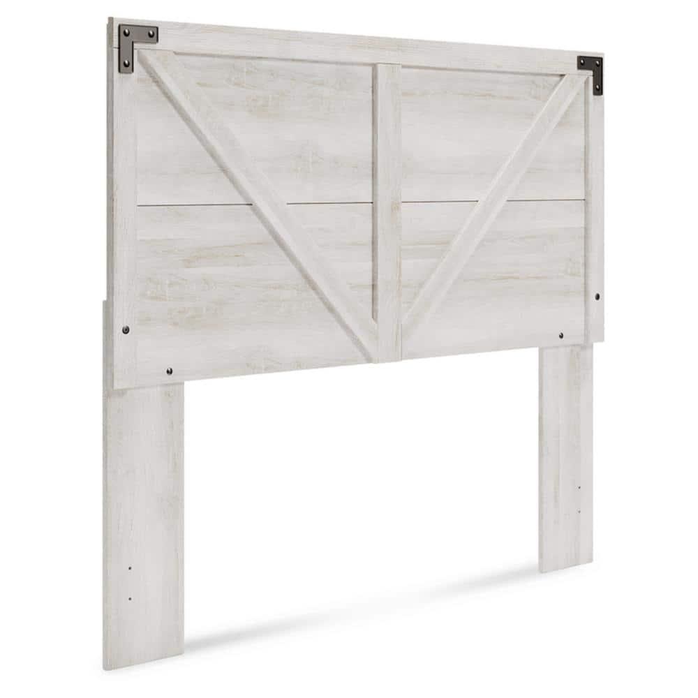 Queen Shawburn Panel Headboard White/Dark Gray - Signature Design by Ashley: Crossbuck Detail, Wood Frame Mounted
