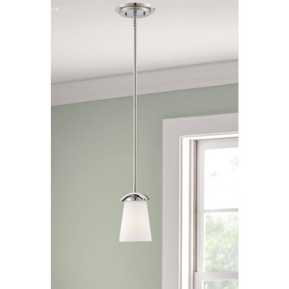 1 Light Mini Pendant In Transitional Style 7.5 Inches Tall By 4.75 Inches Wide-Brushed Nickel Finish Minka Lavery 4961-84