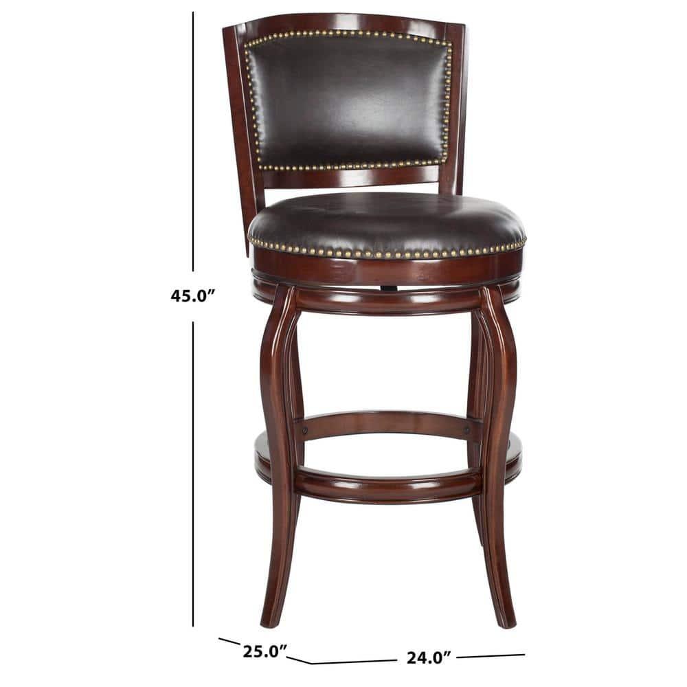 SAFAVIEH Pasquale Industrial Swivel Bar Stool with Footrest, Sierra/Brown