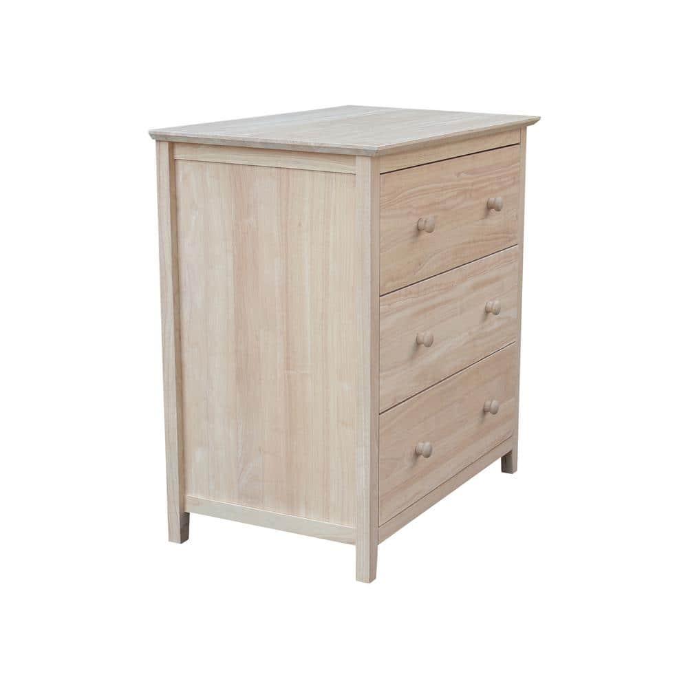 Brooklyn 3-Drawer Unfinished Wood Chest of Drawers