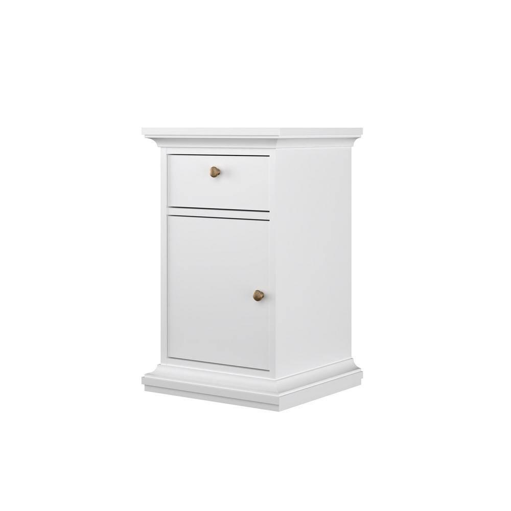 Tvilum Maison Park 1 Drawer, 1 Door Bedroom Nightstand for Adults, White