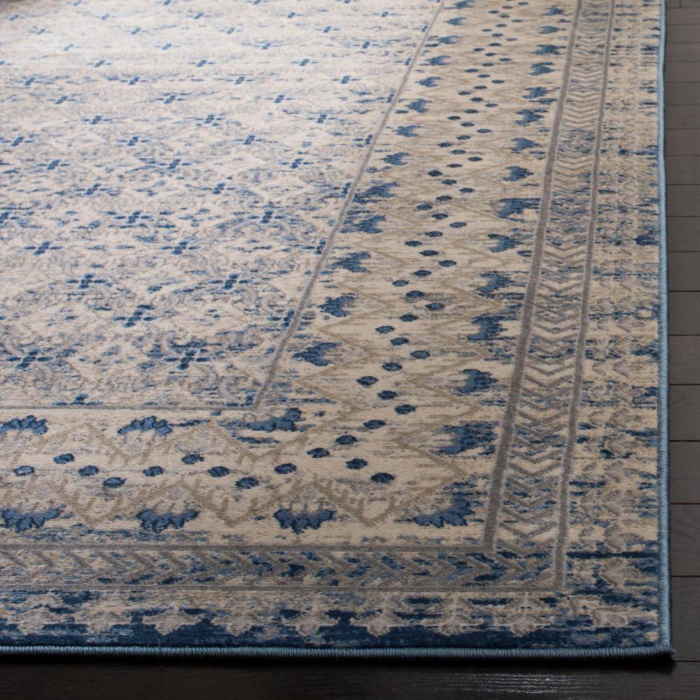 Brentwood BNT899 Power Loomed Indoor Area Rug - Light Grey/Blue - 5'x5' - Safavieh