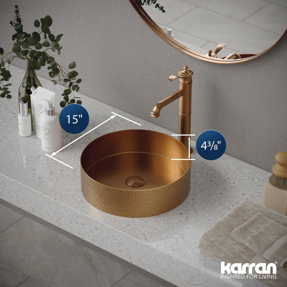 Karran Cinox 15'' Stainless Steel Circular Bathroom Sink