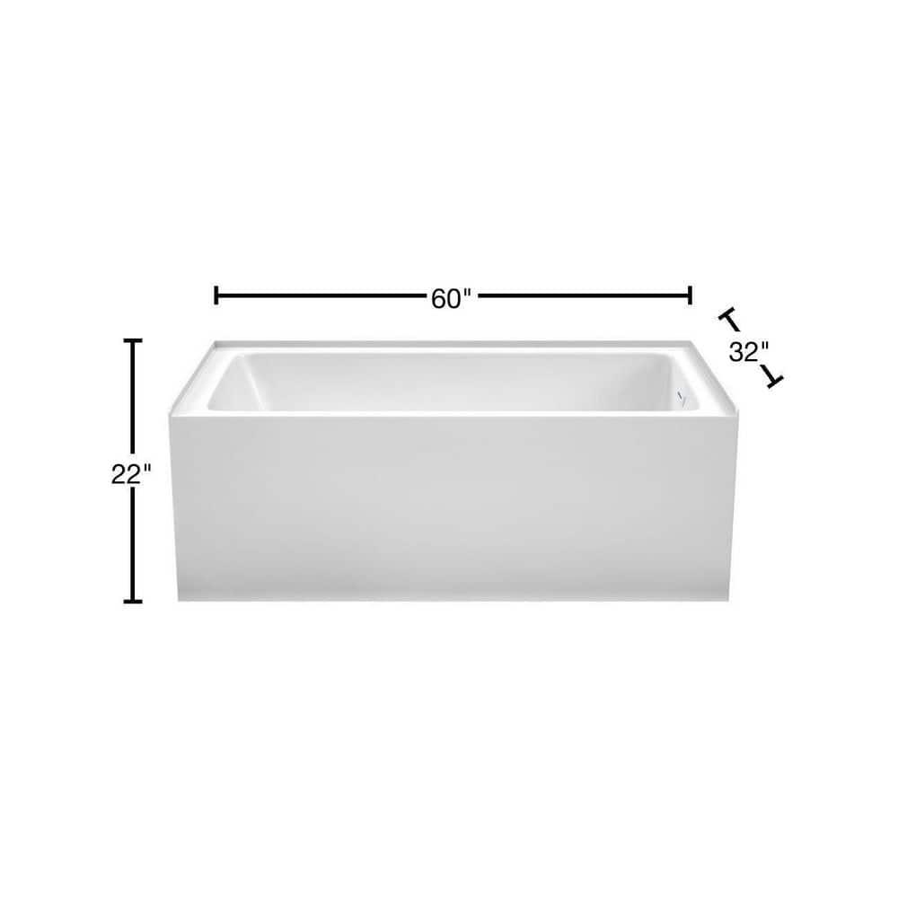 Grayley 60'' x 32'' Alcove Soaking Acrylic Bathtub