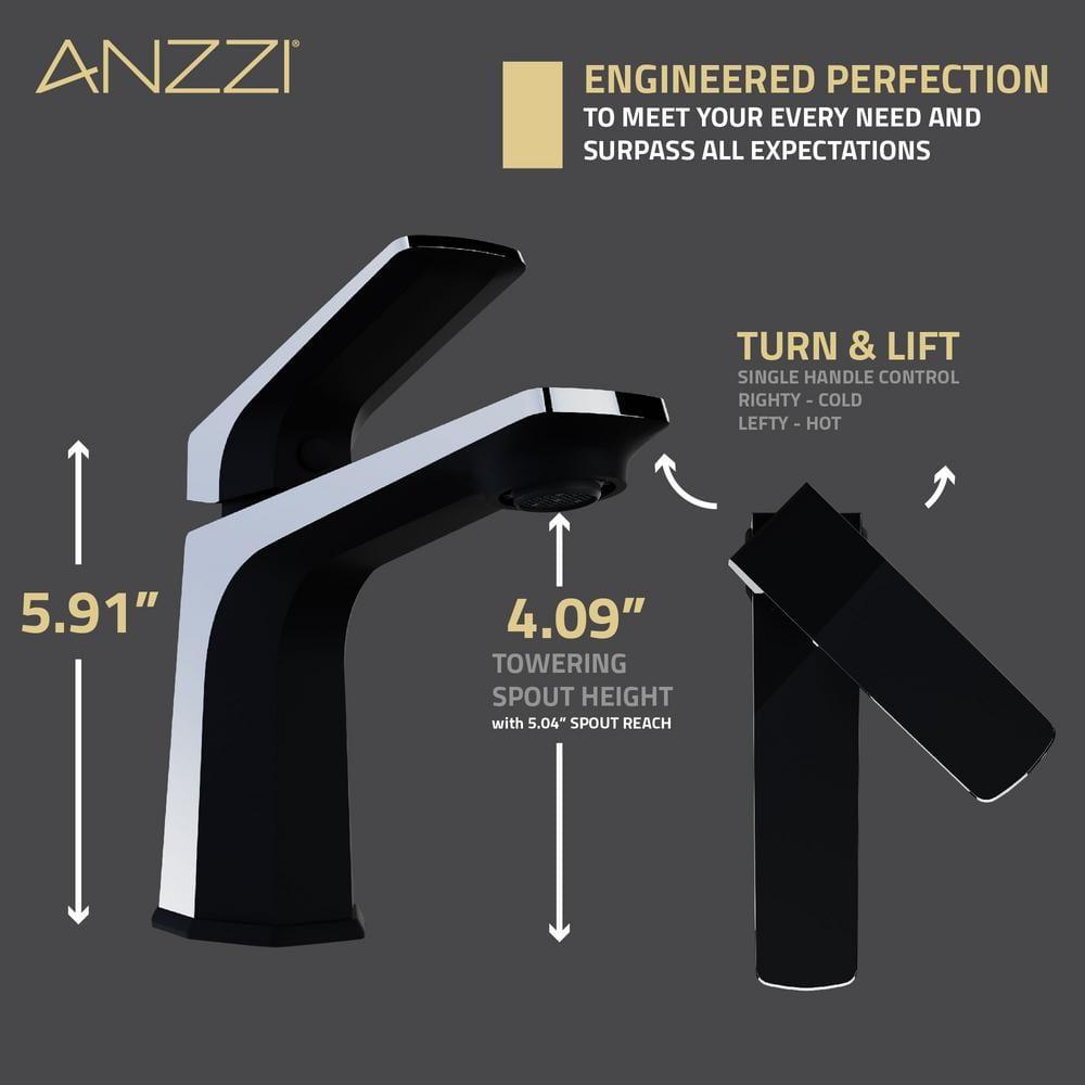 Single-Hole Single-handle Bathroom Faucet with Drain Assembly
