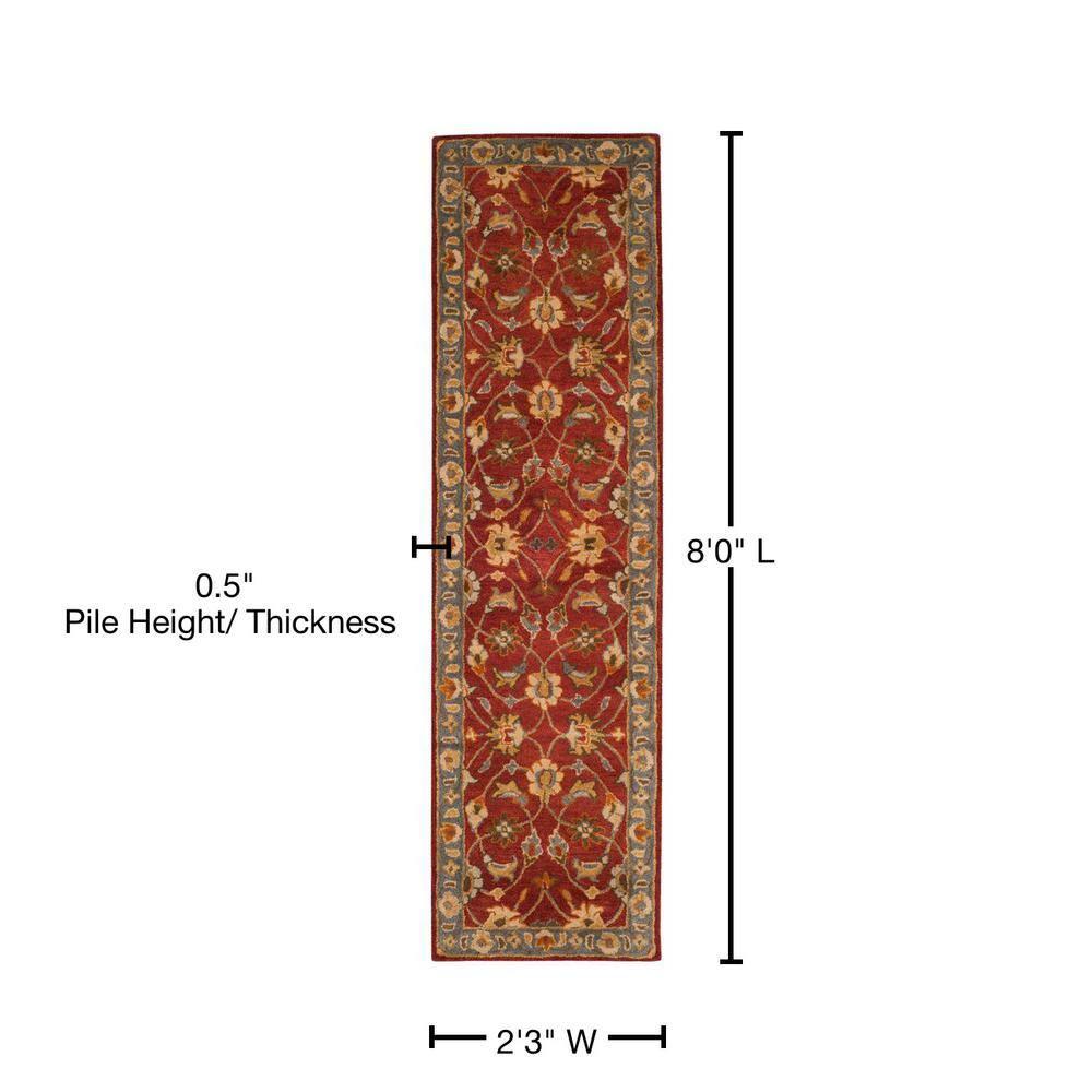 Heritage HG403 Handmade Runner Rug - 2'3"x8' - Red/Blue - Safavieh