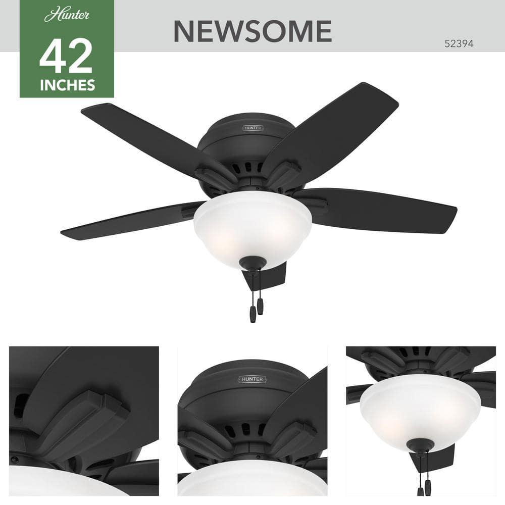 Newsome 42" 5 - Blade Traditional Flush Mount Indoor Ceiling Fan with Lights and Pull Chains
