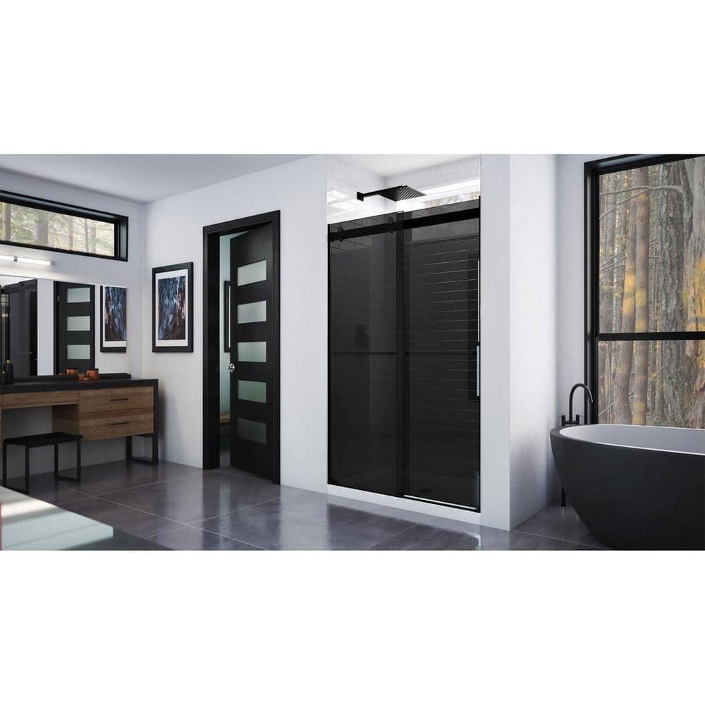 44" - 48" W 76" H Reversible Semi-Frameless Shower Door with ClearMax Technology