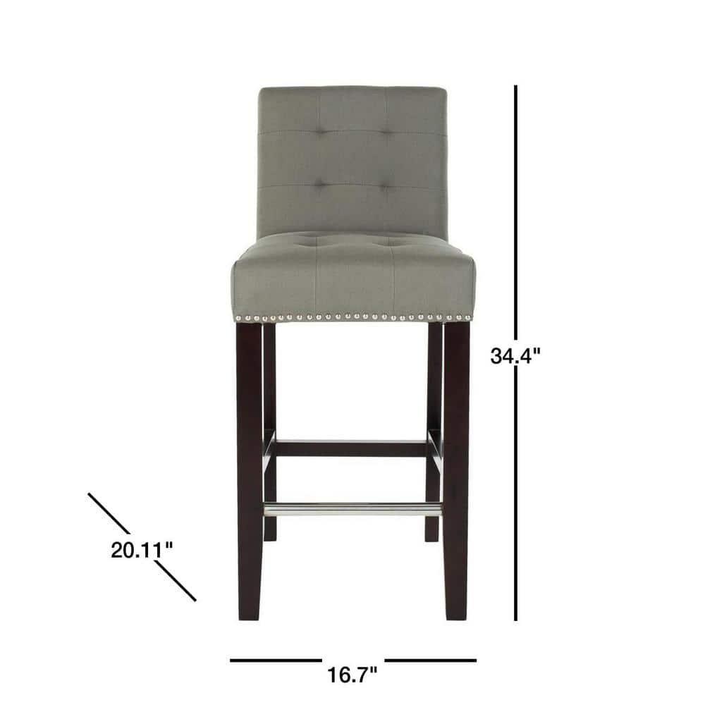 Thompson 23.9" Counter Stool with Silver Nail Heads - Seamist - Safavieh