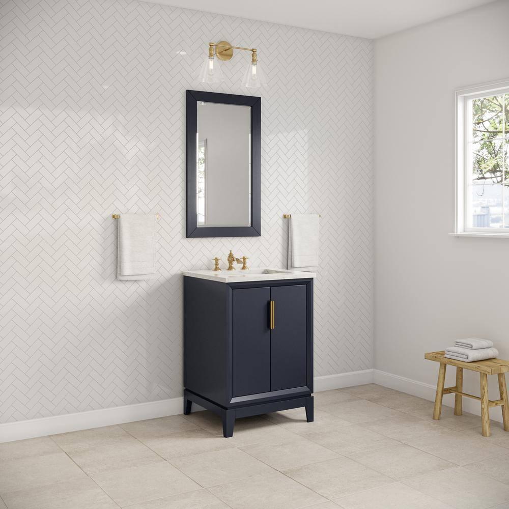 Elizabeth Collection 24 in. Bath Vanity in Monarch Blue With Vanity Top in Carrara White Marble - Vanity Only