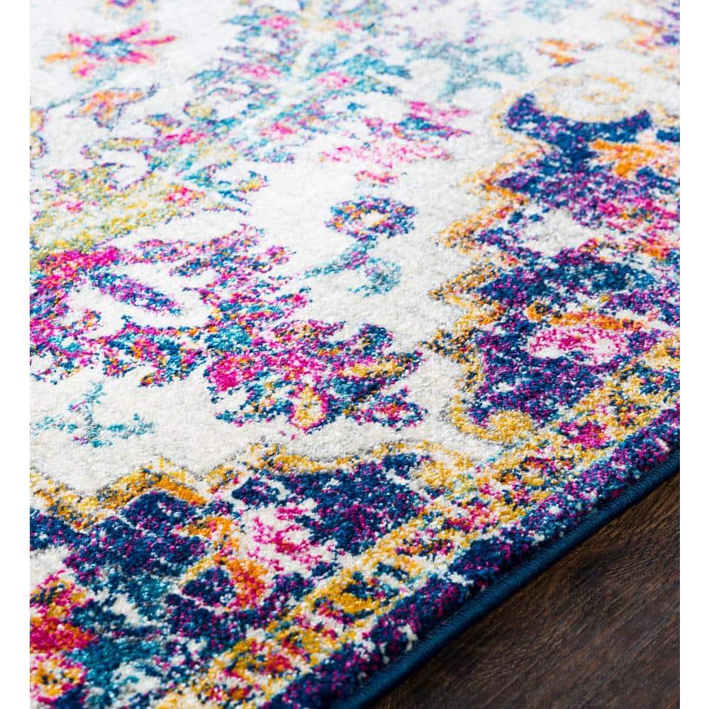 Livabliss Harput Vintage Medallion Runner Area Rug,2'7" x 7'3",Dark Blue