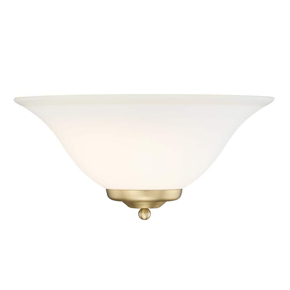 Golden Lighting Multi-Family 1-Light Wall Sconce in Brushed Champagne Bronze with Opal Glass