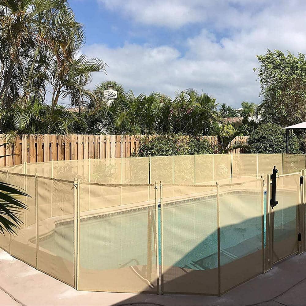 WaterWarden 4' x 30" Inground Pool Safety Gate, Self-Closing, Beige