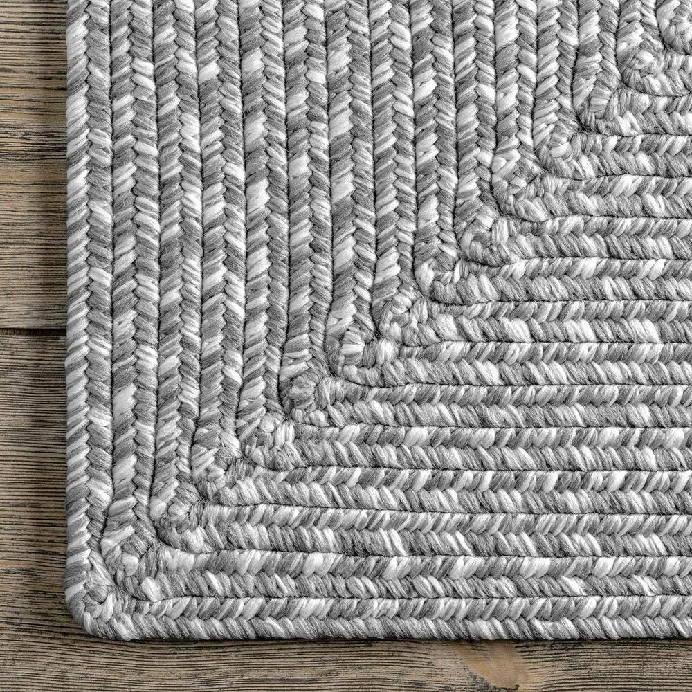 Nuloom Jayda Braided Gradience Indoor/Outdoor Outdoor - Light Gray 3' x 5'