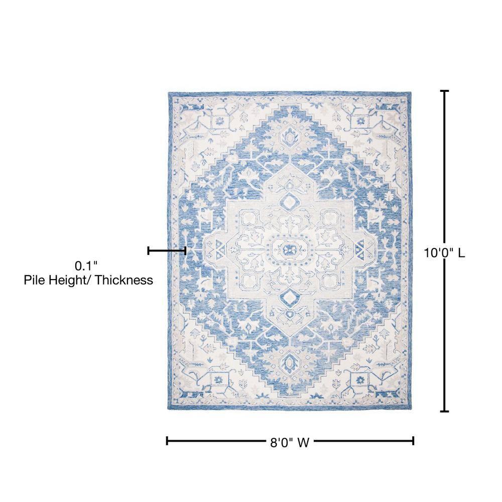 Micro-Loop MLP503 Hand Tufted Area Rug - Blue/Ivory - 8'x10' - Safavieh.