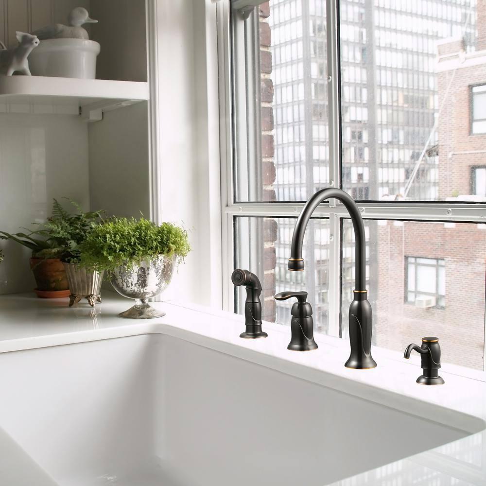 Alcott Hill® Alcott Hill® Helen Kitchen Faucet with Side Spray and Soap Dispenser
