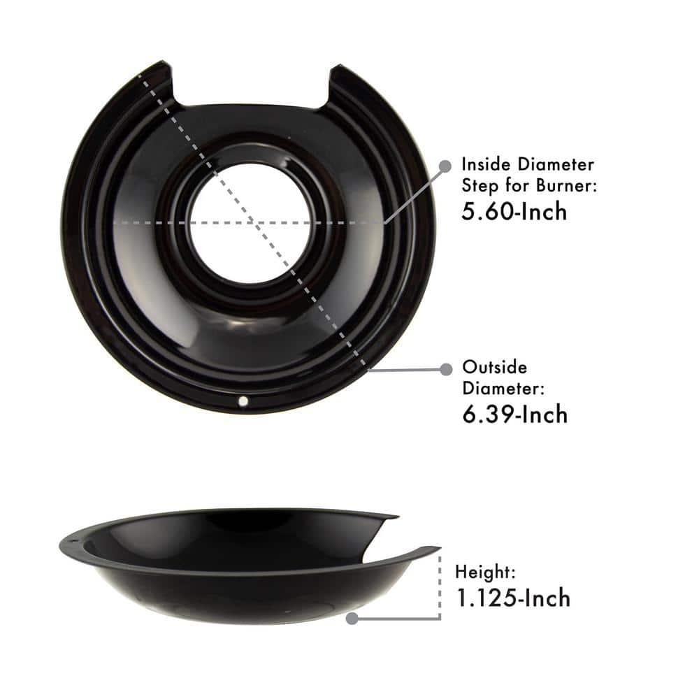 Range Kleen P105 Style D Small Heavy Duty Black Porcelain Drip Pan