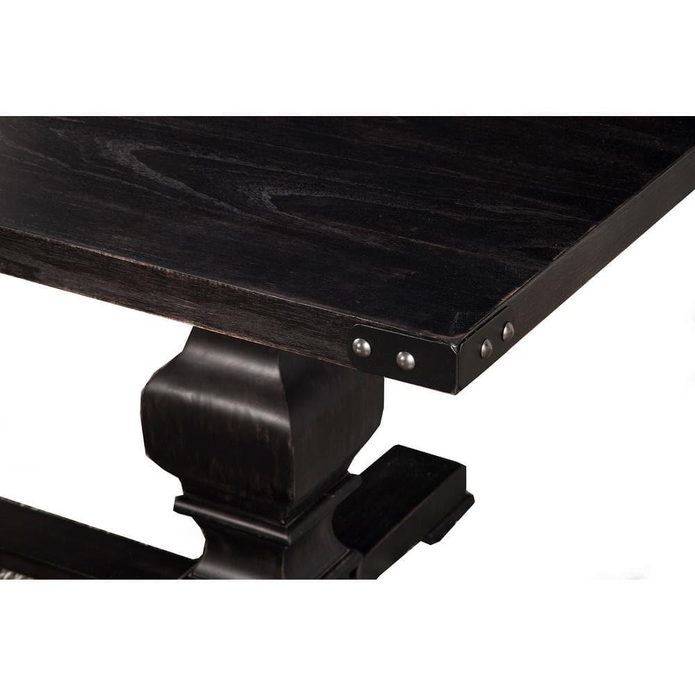 Alpine Furniture Manchester Wood Dining Table in Vintage Black