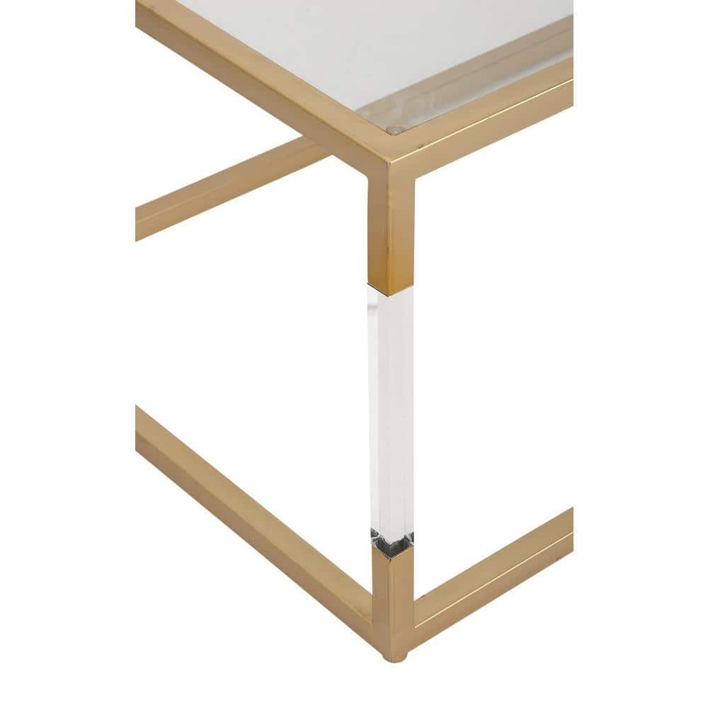 Metal and Glass Coffee Table Gold - Olivia & May: Elegant Iron Frame, No Assembly, Contemporary Design