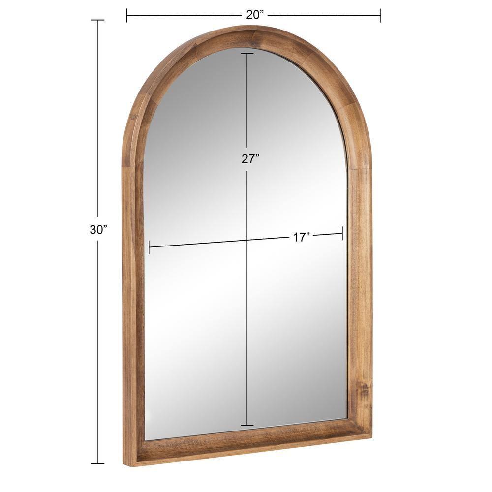 20"x30" Hatherleigh Arch Wood Wall Mirror Rustic Brown - Kate & Laurel All Things Decor