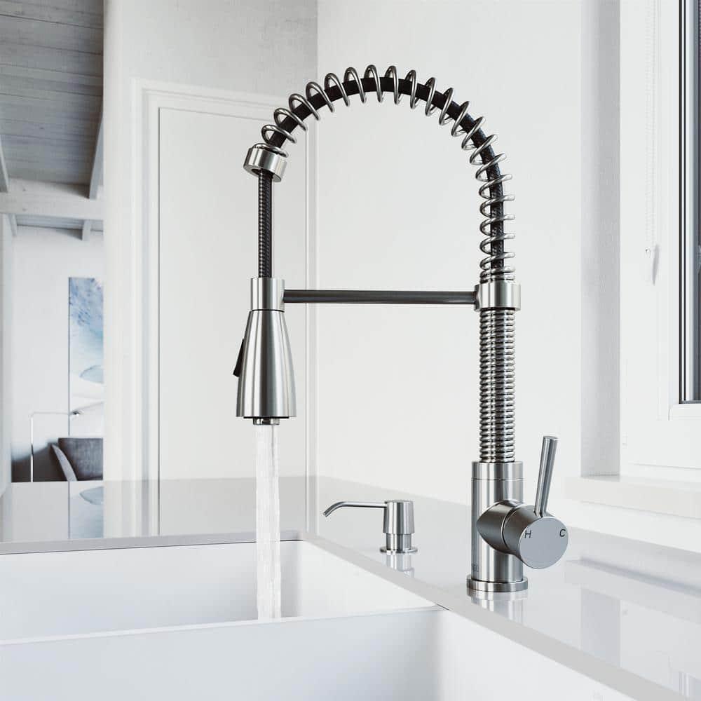 Brant 19" H 1-handle Pull-Down 2-Function Sprayer Kitchen Faucet