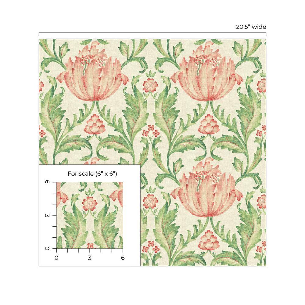 Surface Style - Peel and Stick Wallpaper, Floral Wallpaper for Bedroom, Powder Room, Kitchen, Self Adhesive, Vinyl, 30.75 Sq Ft Coverage (Charmed Beauty Collection, Spring)