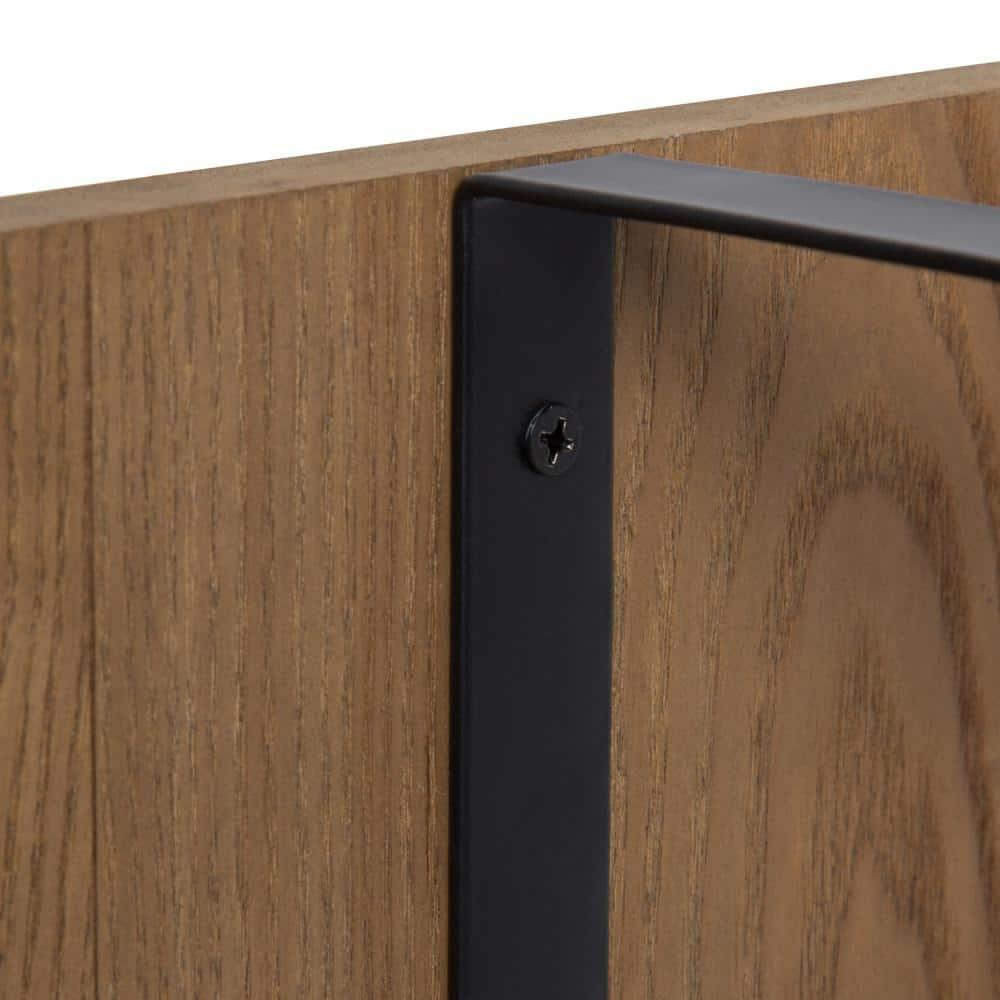 Kate and Laurel Oakly Rectangle Wood Wall Sconce, 7x18, Rustic Brown