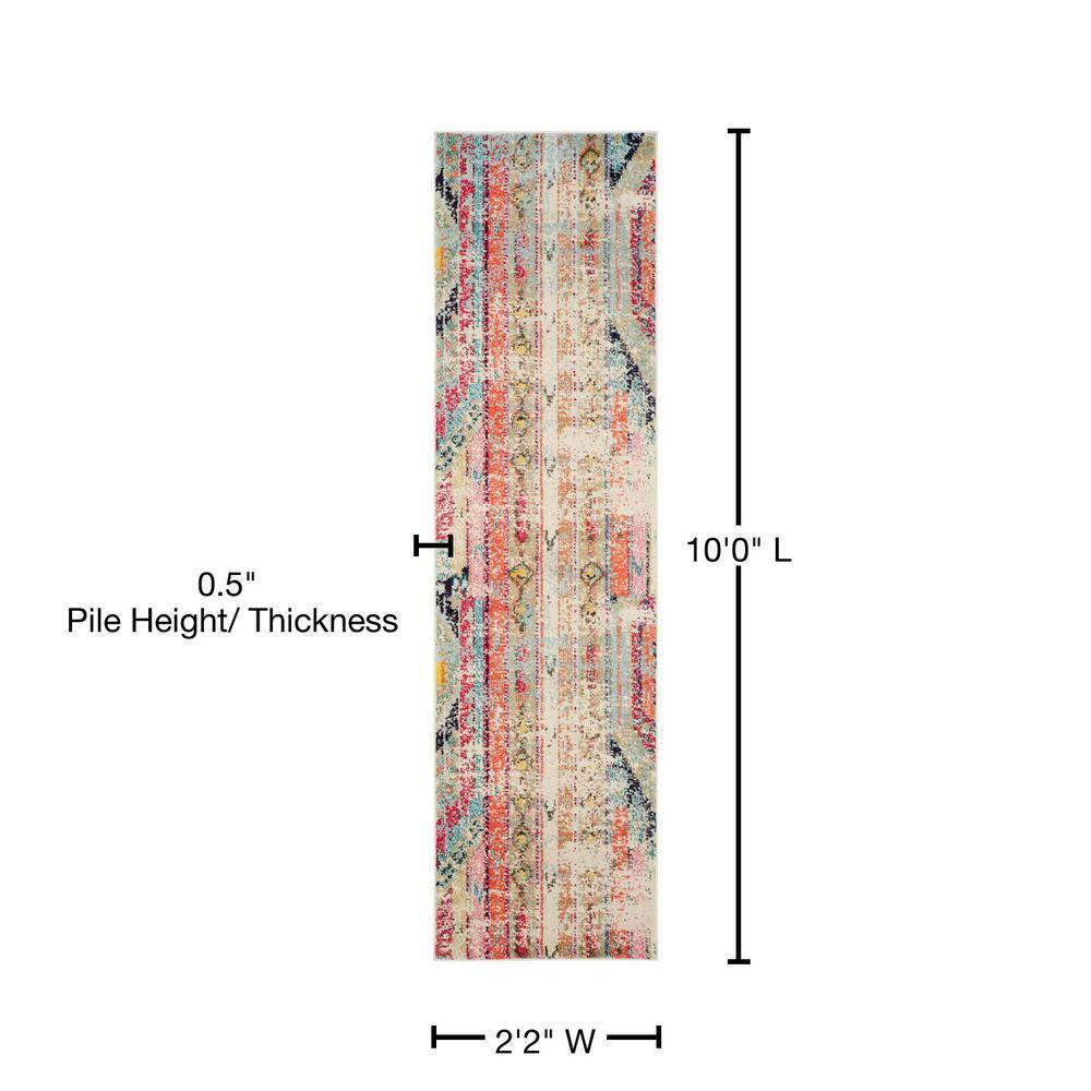 Monaco MNC222 Power Loomed Indoor Runner Rug - Multi - 2'2"x10' - Safavieh.