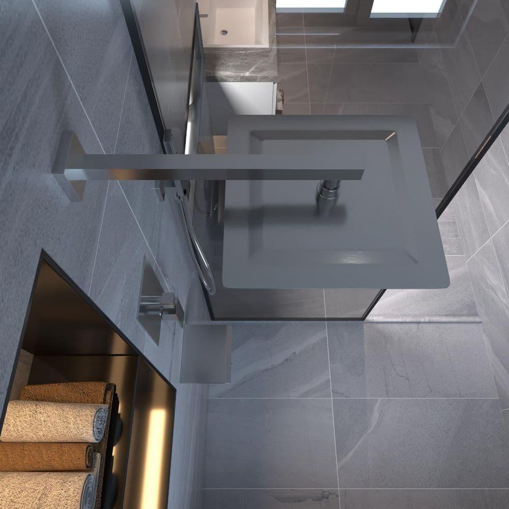 3-Spray Patterns With 2.5 GPM 10 in. Showerhead Wall Mounted Dual Shower Heads With Valve