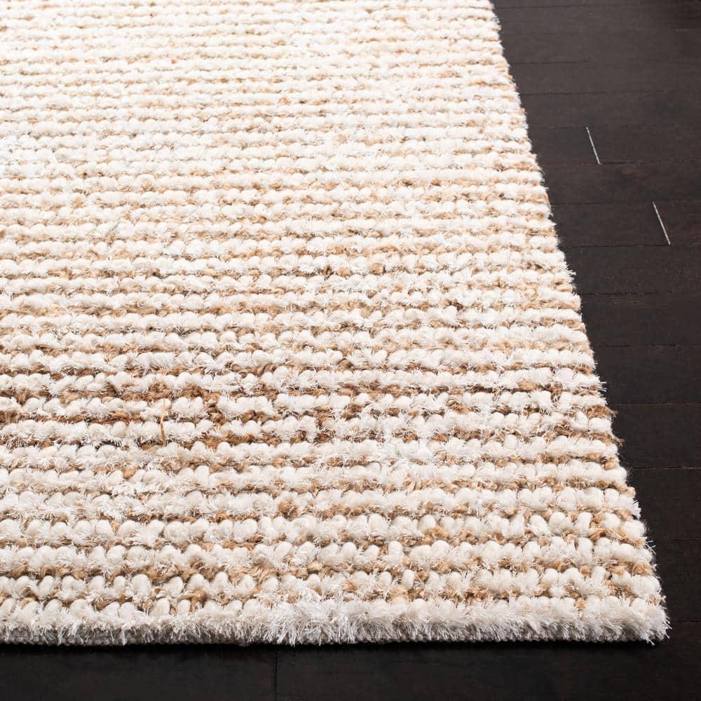 Classic Shag SG640 Hand Woven Area Rug - White/Beige - 4'x6' - Safavieh.