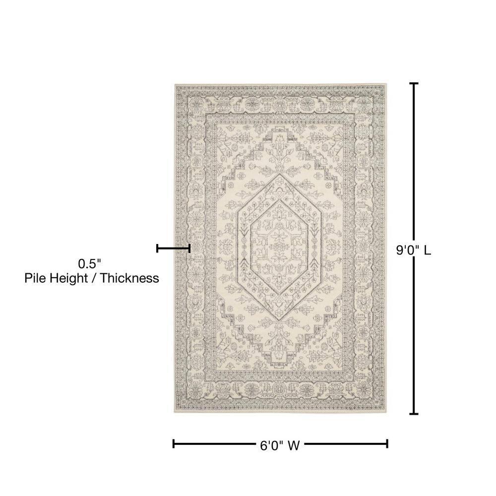 Adirondack ADR108 Power Loomed Area Rug - Ivory/Silver - 6'x9' - Safavieh.
